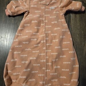 Carter's Peach Pink Fleece Baby Sleep Sack with 'Love You' Tag